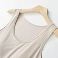 thumbnail image 4 of Ohufall Cropped Pajama Tank Tops for Women Solid Casual Crew Neck Modal Sleep Shirt Stretch Loose Sleeveless Pj Undershirt Summer Soft Comfy Loungewear with Chest Pads, 4 of 9