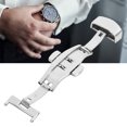 thumbnail image 4 of Boucle de Montre en Acier Inoxydable Fermoir Fermoir Fermoir Accessoire de Remplacement Argent18mm, 4 of 11