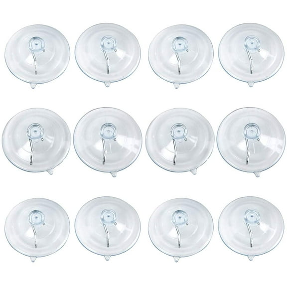 Suction Cups for Glass 2.5 Inches Suction Hooks Window Suction Cups with Hooks for Home Kitchen Bathroom Wall (12 Packs)