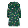 thumbnail image 6 of Women's Christmas Printed Long Sleeve Hooded Sweatshirt Jacket with Drawstring and Zipper Pockets, Fashionable Casual Wear for Fall and Winter,Dark Green,L, 6 of 6