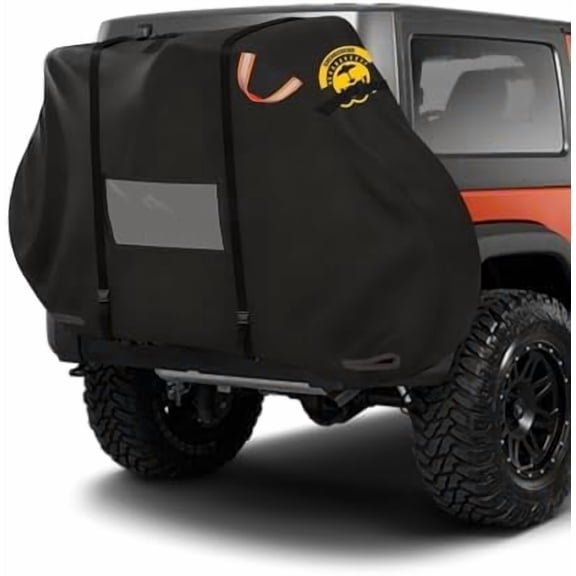 Bike Cover for Transport on Rack 2 Bikes- 600D Heavy Duty & Waterproof Travel Bike Covers on Rear Rack, Outdoor Travel Storage with Buckles, Rain Dust UV Wind Proof with Lock Hole