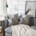 thumbnail image 2 of Set of 2 Brown White and Grey Throw Pillow Covers Modern Abstract Painting Contemporary Decorative Pillow Cases Home Decor Standard Square 16x16 Inches Pillowcases, 2 of 6
