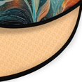 thumbnail image 3 of 36.2 Inch Round Floor Mat Abstract Leaves Carpet Decor Rug for Living Room Bedroom, 3 of 6