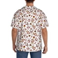 thumbnail image 3 of Balery Christmas Santa Cartoon Snowman Camisa Casual de Manga Corta con Botones para Hombre, Texturizada, Estilo Cubano, para Playa, Verano-Small, 3 of 5