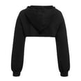 thumbnail image 3 of Women's Crop Hoodie Pullover Very Short Sweatshirts Long Sleeve Pullover Round Collar Cut Outs Shirts With Hood, 3 of 4