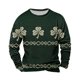 thumbnail image 1 of Tops para Mujeres de Moda Otoño Día de San Patricio Impreso Suelto Cuello Redondo Manga Larga Suéter, 1 of 3