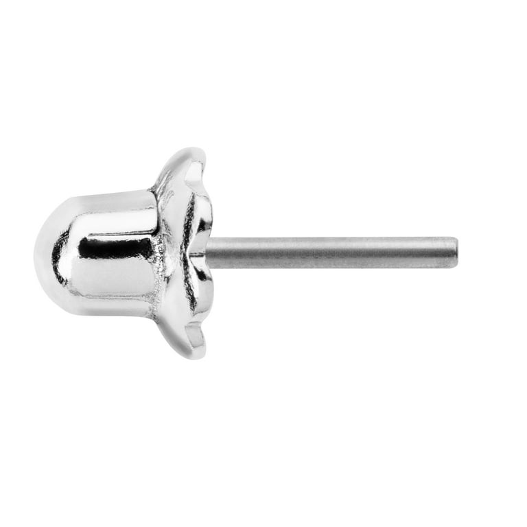 Single Earring Back Replacement, Threaded 14K Solid White Gold