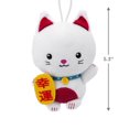 thumbnail image 3 of Hallmark Lucky Cat Christmas Ornament, Plush Fabric, 3 of 5