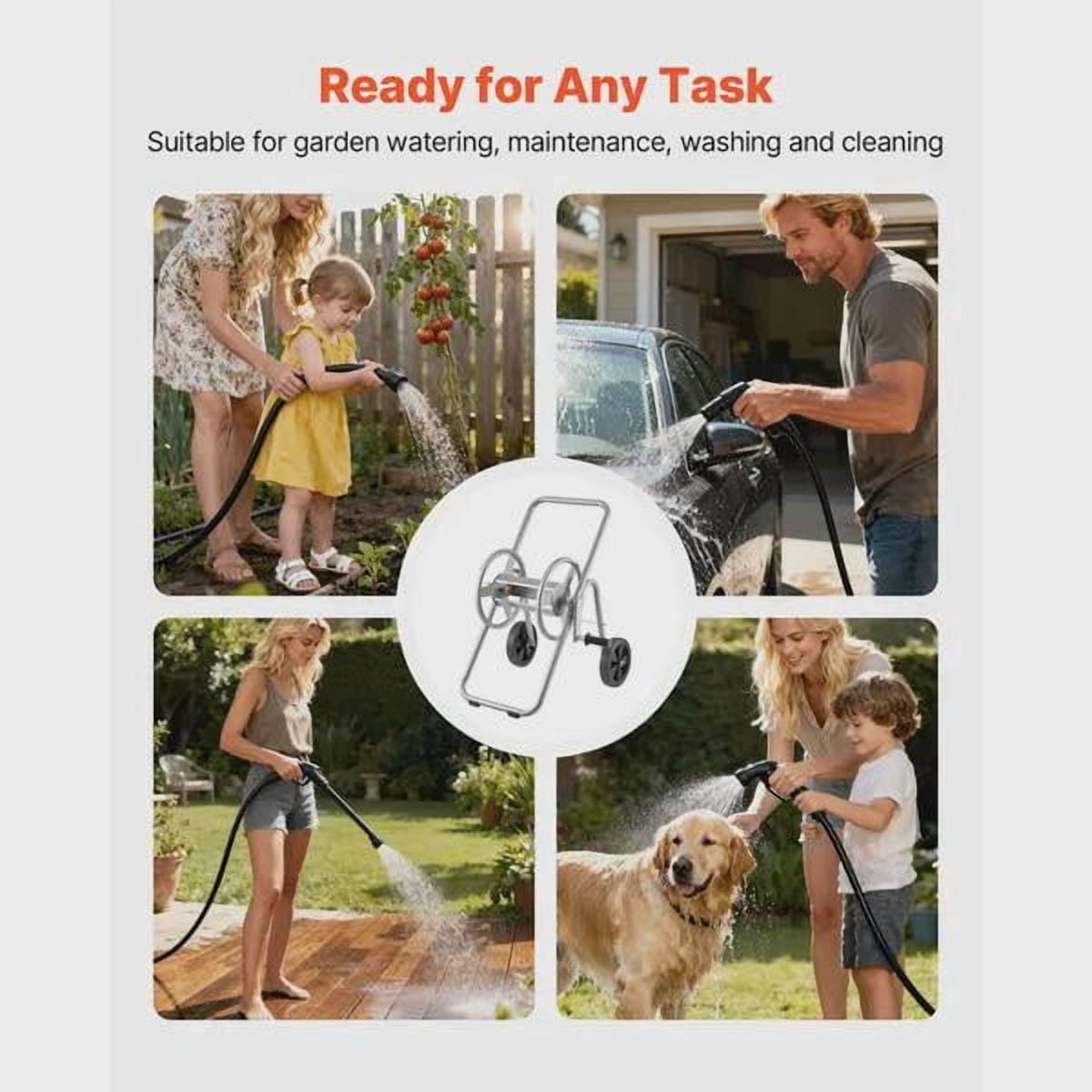 BENGPAOBA-Heavy Duty Garden Hose Reel Cart with Wheels for 175 ft 5/8 Inch Hose Outdoor Yard Lawn Mobile Tool