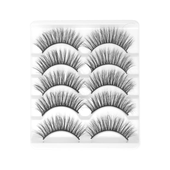 Unique Bargains 5 Pair Soft 3D False Eyelashes for Makeup Black 3D-10