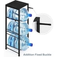 thumbnail image 4 of Water Bottle Holder Organizer 5 Gallon Water Jug Stand with Shelves, 3-Tier Water Bottle Dispenser Stand for Kitchen Living Room Office, Black, 4 of 16