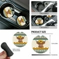 thumbnail image 6 of Renewold Car Seat Cover Set 15 PCS, with Steering Wheel Seat Belt Strap Rear View Mirror Cover Trash Can Cup Coaster Keychain Air Vent Storage Bag, American Tribal Highland Cow Sunflower Blue, 6 of 7