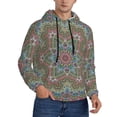 thumbnail image 2 of Kdxio Snowflake Colorful Print Mens Casual Hooded Collar Drawstring Hoodies Pullover Sweatshirts Casual Long Sleeve Shirts-Small, 2 of 7