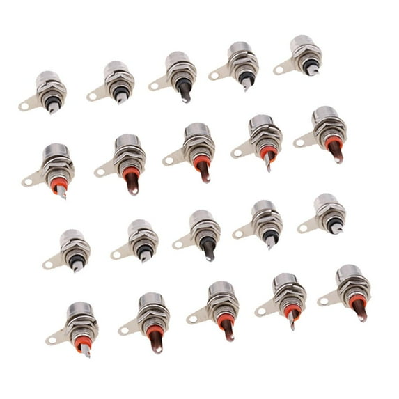 20 Units Female Connector Chassis Connector Panel Mount Adapter for Audio Terminal Plug