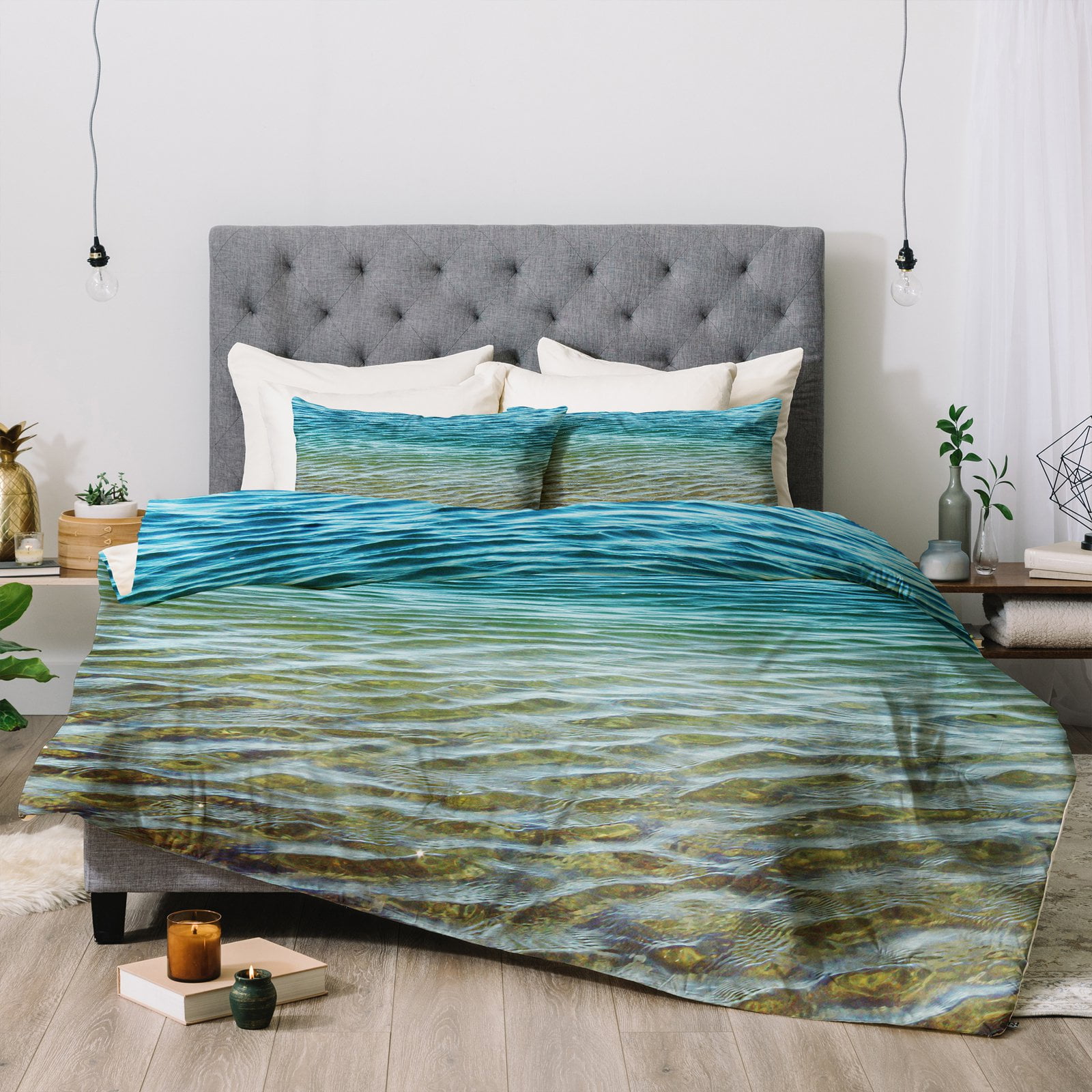 Twin Deny Designs Jacqueline Moldonado Ombre Waves Blue Green Duvet Set with Pillow Sham Twin Deny Designs Jacqueline Moldonado Ombre Waves Blue Green Duvet Set with Pillow Sham