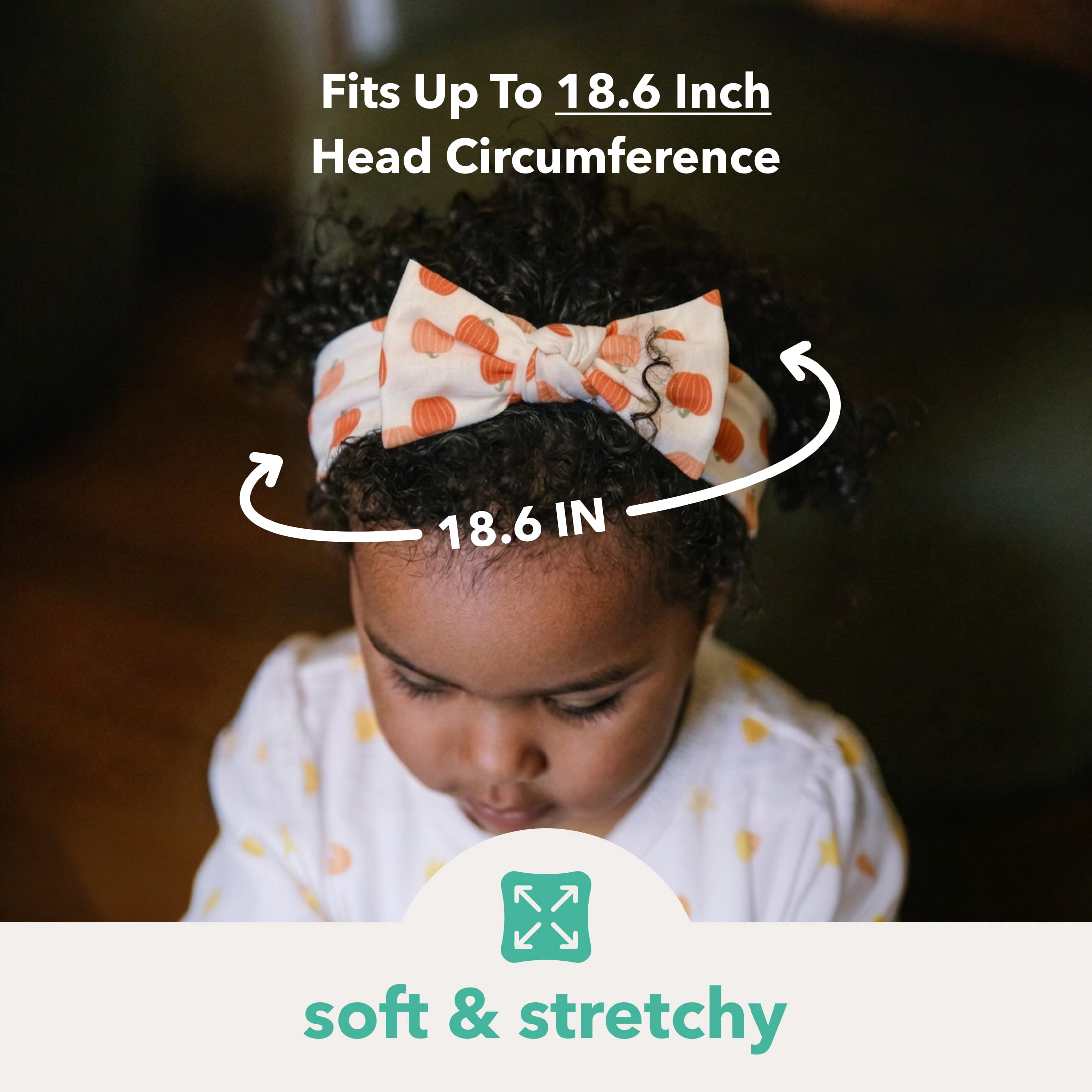 Carter's Child of Mine Infant Girl Bow Head Wrap Set, 2-Piece, Orange and White,
