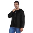 thumbnail image 1 of Atasi Indian KurtaForMen Full Sleeve Shirts Solid Round Neck Ethnic Tee Shirt, 1 of 7