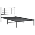 thumbnail image 3 of vidaXL Metal Bed Frame without Mattress with Headboard Black 39.4"x78.7", 3 of 9