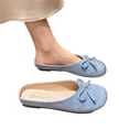 thumbnail image 4 of CHWshoes Women's Faux Suede Square Toe Ballet Flats Bowknot Shoes Women Dressy Comfortable Slip-On Loafers Ballerina Flats，Blue Size 38, 4 of 4