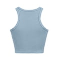 thumbnail image 5 of Gpoecd Débardeurs à Col Rond pour Femmes, Courts, Couleur Unie, Sans Manches, Blouse à Col Rond, Camisole Ajustée pour Femmes, Bleu, P, 5 of 5