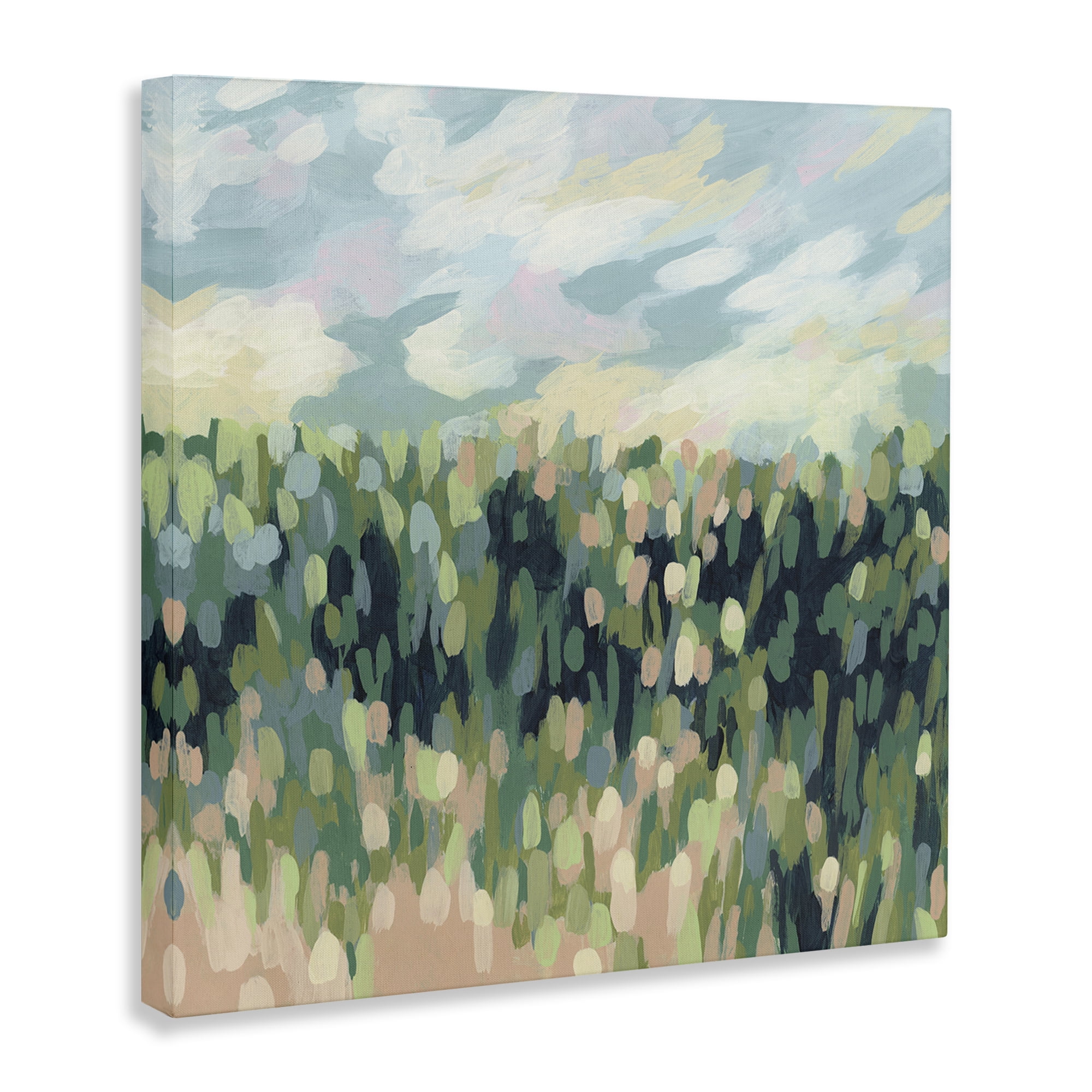 Stupell Industries Abstract Rural Meadow Landscape & Nature Painting Wrapped Canvas Art Print Wall Art, 24 x 24