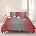 thumbnail image 3 of Queen Quilt Set 90''x96'', Red Grey Ombre Lightweight Summer Bedspread Coverlet Set with 2 Pillow Shams, Modern Gradient Abstract Art Breathable All Season Quilt Bedding for Bedroom/Guest Room, 3 of 9