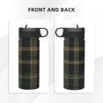 thumbnail image 5 of 18oz Straw Lid Space Bottle 2.9×8.9in Double-Layer Insulated Leak-Proof Bottle Straw Cup Lid Convenient For Carrying Springgreen Buffalo Plaid Check Tartan Scotland_99154_3, 5 of 8