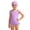 Purple, variant on LYHao Solid Color Swimsuit With Matching Cap For Girls Comfortable Swimwear,One-Piece Bathing Suit 3-4 Years Pink