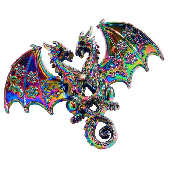 Dark Aesthetic Twin Headed Dragon Brooch Elegant Costumes Jewelry For Night Outfits