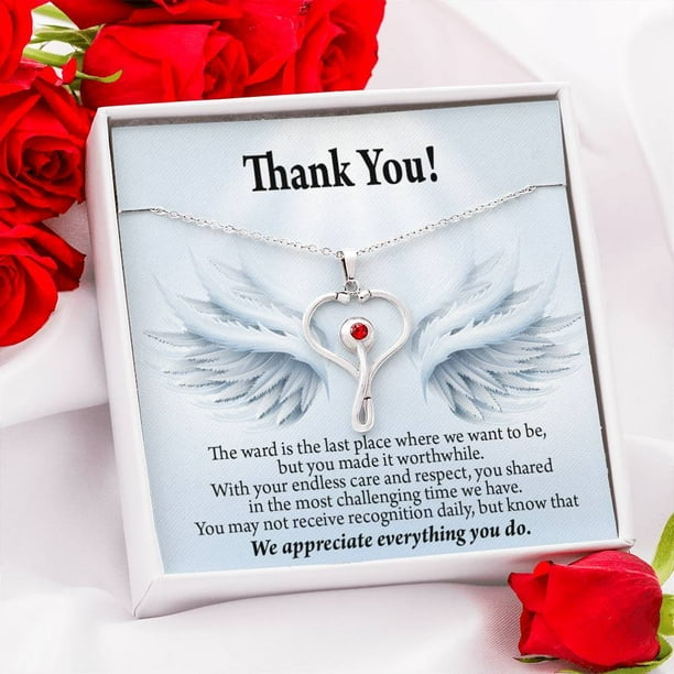 Shineon Fulfillment Thank You Present For Healthcare Workers Healthcare Medical Worker Nurse Appreciation Gift Stethoscope Necklace Crystal Pendant Hospital Staff Thank You Standard Box Walmart Com Walmart Com