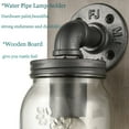 thumbnail image 4 of Claxy Plug in Wooden Wall Sconce with Mason Jar Clear Glass Shade Set of 2, 4 of 12