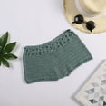 thumbnail image 7 of Short Pants For Women Solid Color Hollow Knit Pattern Three-Point Beach Short, 7 of 7