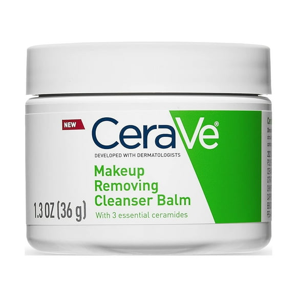 CeraVe Cleansing Balm Makeup Remover, Waterproof Makeup Remover With Ceramides & Plant-Based Jojoba Oil To Nourish & Hydrate, Non-Comedogenic & Fragrance Free, 1.3 Oz