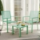 thumbnail image 1 of Conjunto de Comedor Moderno para jardín, Compuesto por 1 Mesa y 2 sillas, un Conjunto de Comedor Minimalista de Dos plazas Adecuado para comedores, Jardines o Balcones (Verde Claro)., 1 of 7
