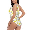thumbnail image 4 of Honeii Yellow Lemon Leaves for women's one-piece swimsuit featuring a chic one-shoulder design experience elegance and style in the water-XX-Large, 4 of 6