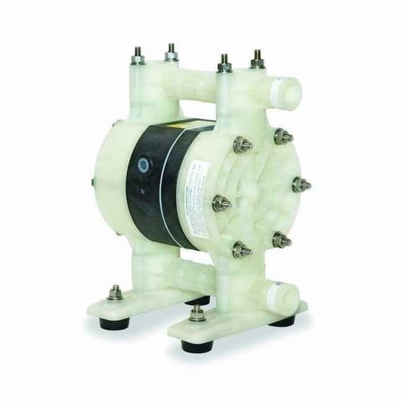 Double Diaphragm Pump, Polypropylene, Air Operated, Santoprene, 15 GPM
