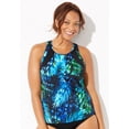 thumbnail image 3 of Swimsuits for All Women's Chlorine Resistant High Neck Racerback Tankini Top, 3 of 3