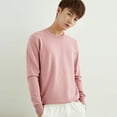 thumbnail image 1 of Suéter de cuello redondo para hombre, jersey de cuello en V, suelto, de talla grande, de manga larga, de punto, con parte superior interior gruesa, 1 of 6