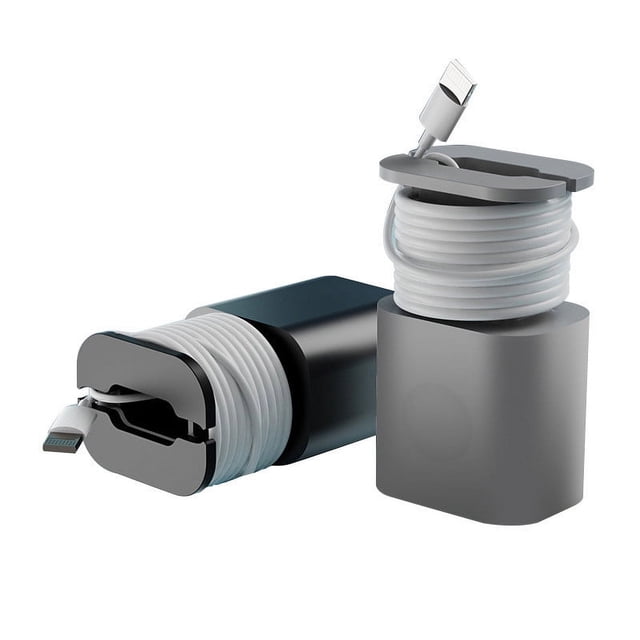 Funda de cargador USB-C con organizador de cable • Protector de carga rápida de 20W/18W • Funda protectora de silicona para adaptador iPhone 11/12 • Rosa, gris, negro, blanco