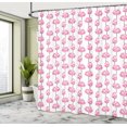 thumbnail image 4 of Ambesonne Pink Floral Shower Curtain, Flowering Lotus Branch, 69"Wx70"L, Olive Green Pink and White, 4 of 4