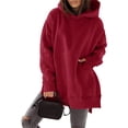 thumbnail image 3 of Sudadera con capucha suelta, sudadera con capucha, sudadera con capucha de gran tamaño con dobladillo dividido, sudadera con capucha con dobladillo dividido, confiable y duradera, 3 of 6