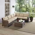 thumbnail image 6 of Outdoor Wicker Sectional Set - 5 Piece Patio Furniture Set with Glass Table, 6 of 10