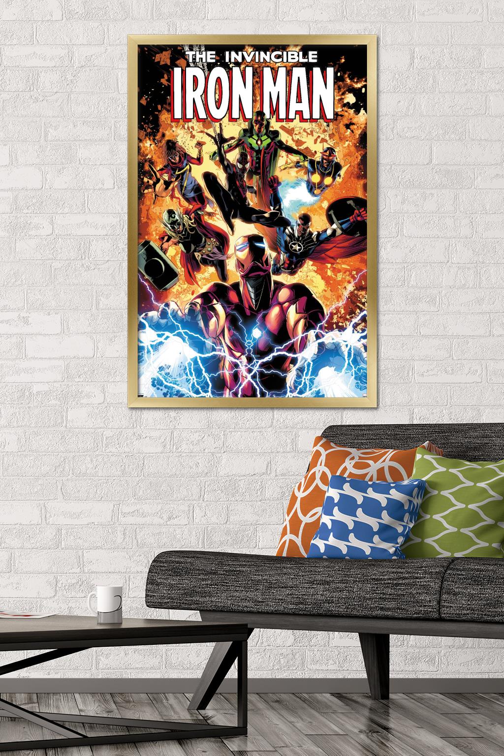 Marvel Comics - Iron Man - InVincible Iron Man #11 Wall Poster, 22.375" x 34", Framed