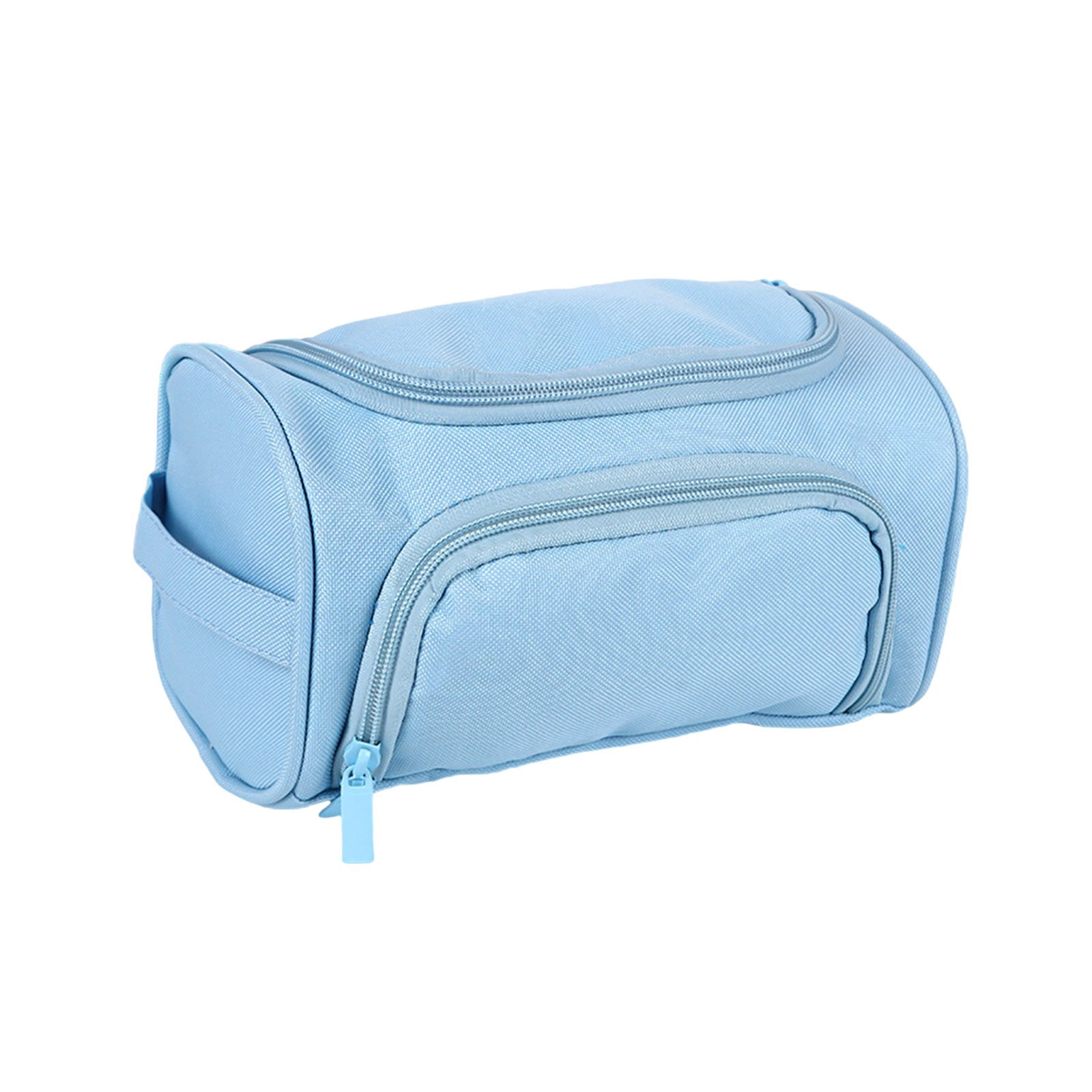 HengDidi Double-Layer Portable Pencil Bag with Side Storage and Carry Handle, Oxford Fabric Organizer for Stationery and Small Accessories