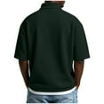 thumbnail image 6 of gbyLJF Quarter Zipper Sweatshirts for Men Short Sleeve Loose Fit Summer Tops Solid Color Spring Mens Pullover, 6 of 8
