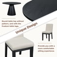 thumbnail image 6 of 5-piece Dining Set Retro Round Table with 4 Upholstered Chairs for Living Room, Dining Room (Black), 6 of 6