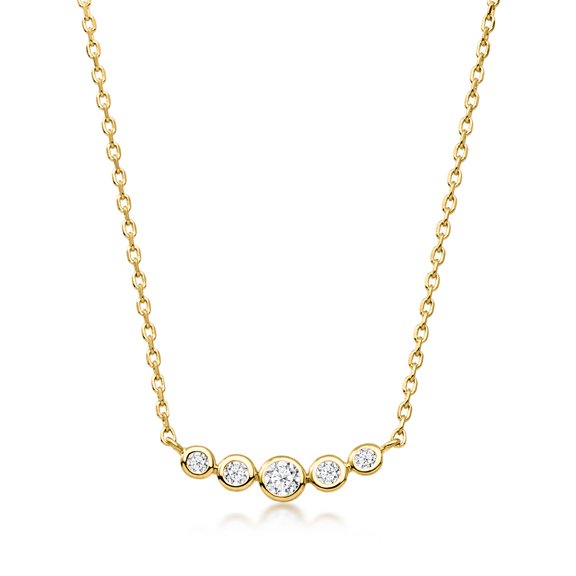 Ross-Simons 0.15 ct. t.w. Bezel-Set Lab-Grown Diamond Necklace in 18kt Gold Over Sterling, Women's, Adult