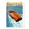 thumbnail image 2 of Priest Lake, Idaho, Wooden Boat (9x12 Wall Art Print, Home Decor), 2 of 3