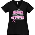 thumbnail image 3 of Inktastic My Mother is a Survivor Breast Cancer Awareness Women's Plus Size V-Neck T-Shirt, 3 of 5