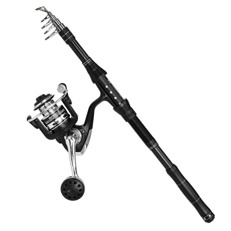 Fishing Rod and Reel Combos Telescopic Fishing Pole with Spinning Reel Combo Kit Fishing Line Lures Hooks Set Fishing Accessories with Carry Bag, Size
